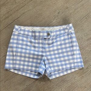 J. Crew Blue and White Gingham Shorts